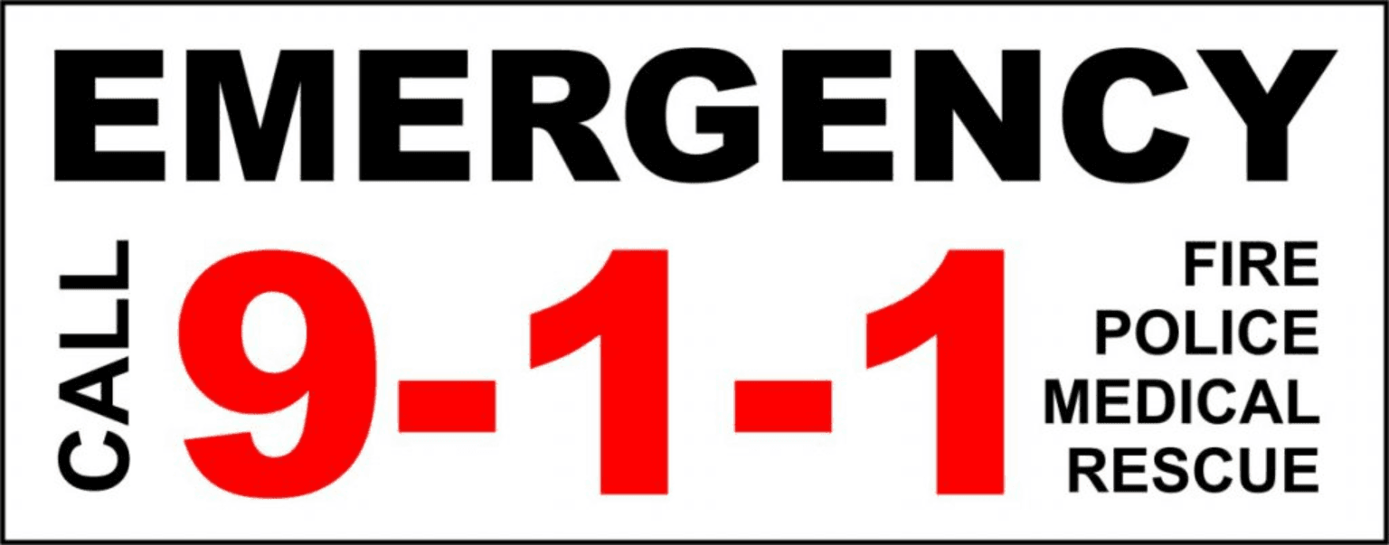 Emergency - Call 9-1-1 Fire, Police, Medical, Rescue Graphic